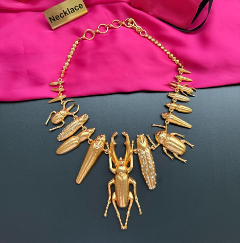 Vintage beetle insect collar - insect,
